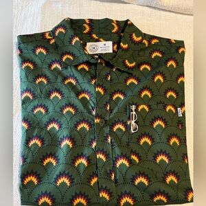 Hurley Stretch SS Woven Shirt. Godzilla pattern. Medium NWT